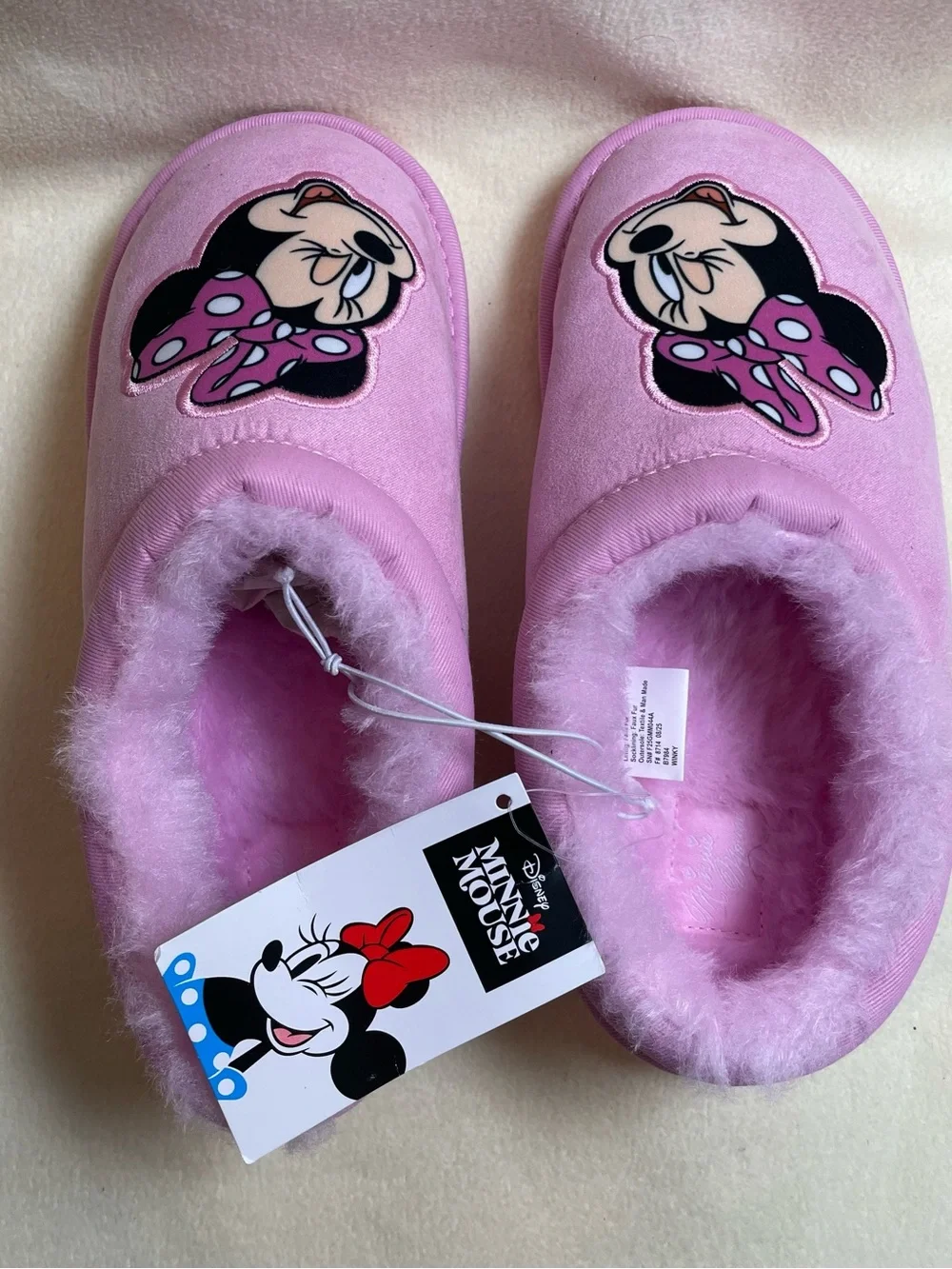 Disney Kids Minnie Mouse Pink Clog Slippers with Faux Fur Lining  Avail: 2, 3